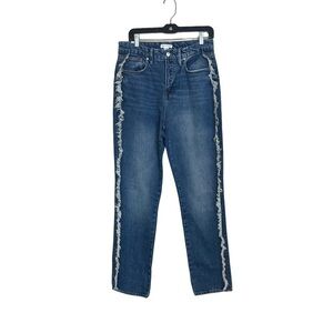 Good American Good Boy Side Frayed High Waist Jeans